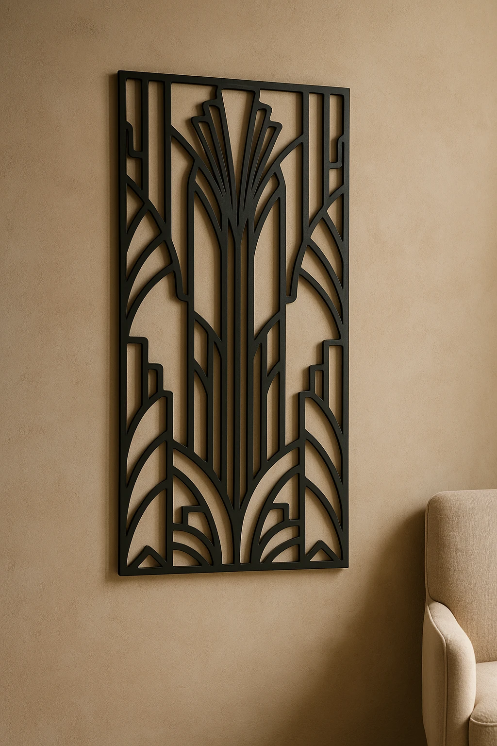 Modern Abstract Cut 16 — Fiber Laser DXF for Feature Wall Panel