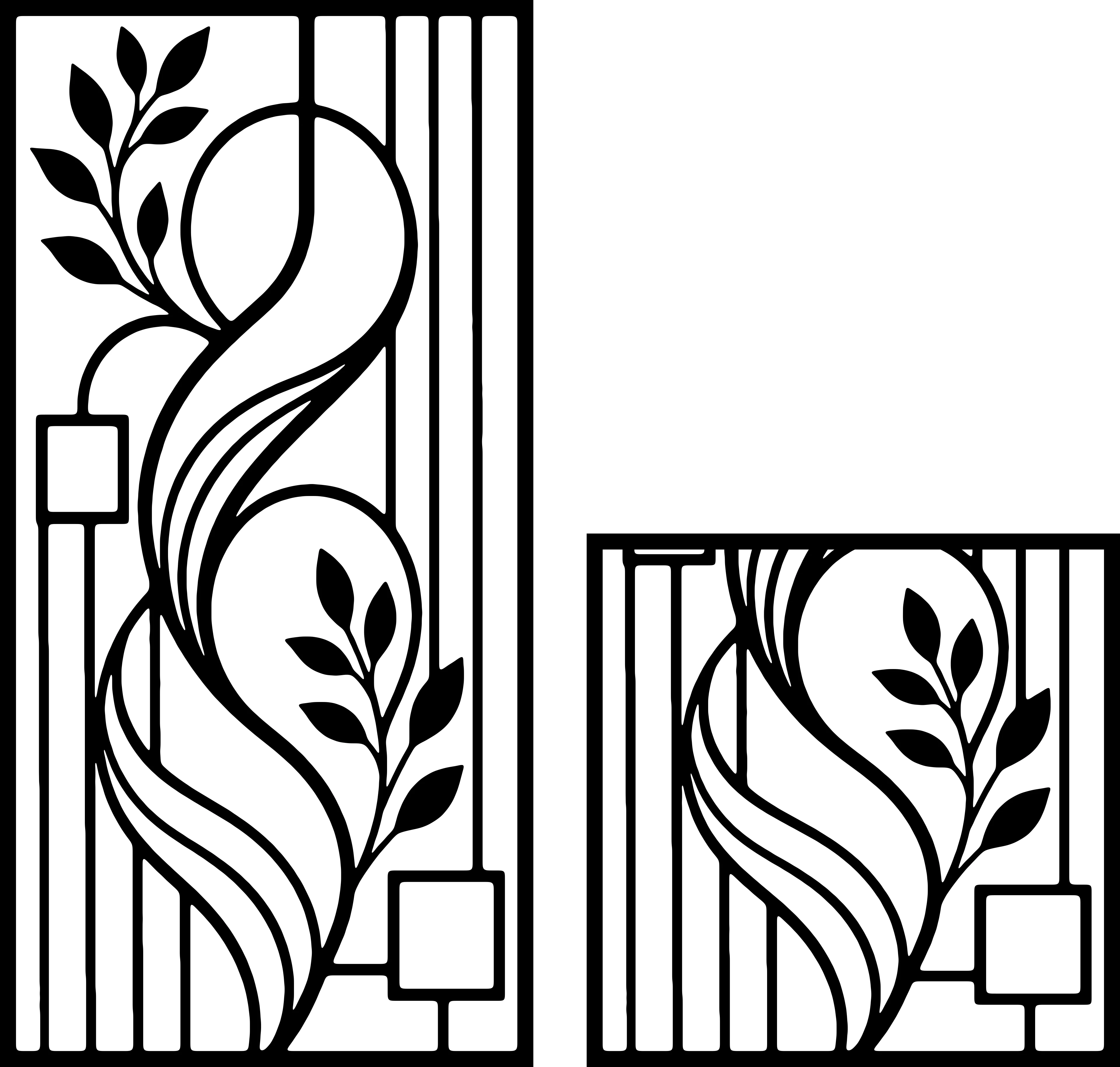 Architectural Abstract 19 — Fiber Laser DXF for Stairwell Panel