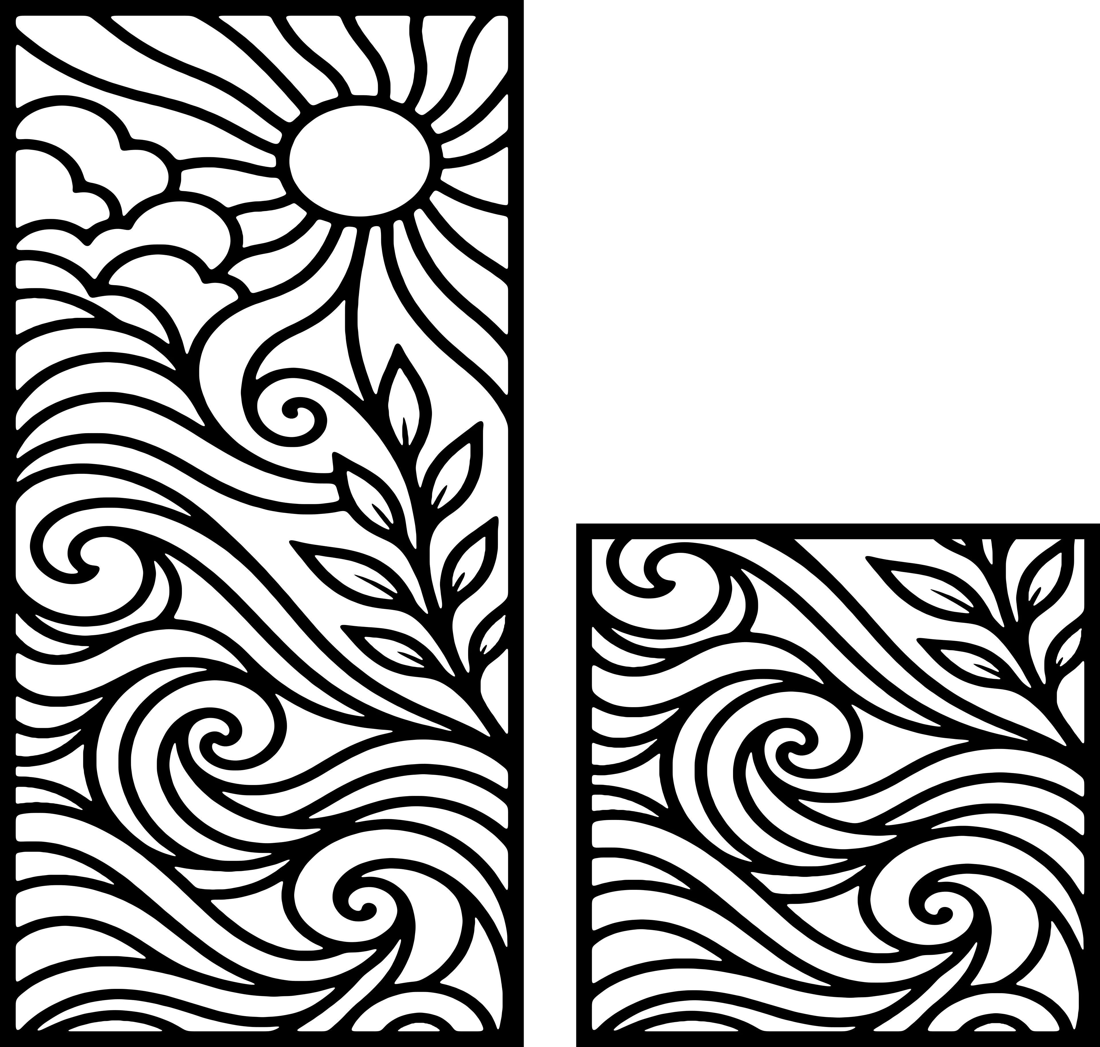 Abstract Privacy Screen 22 — Fiber Laser DXF for Modern Fence Insert