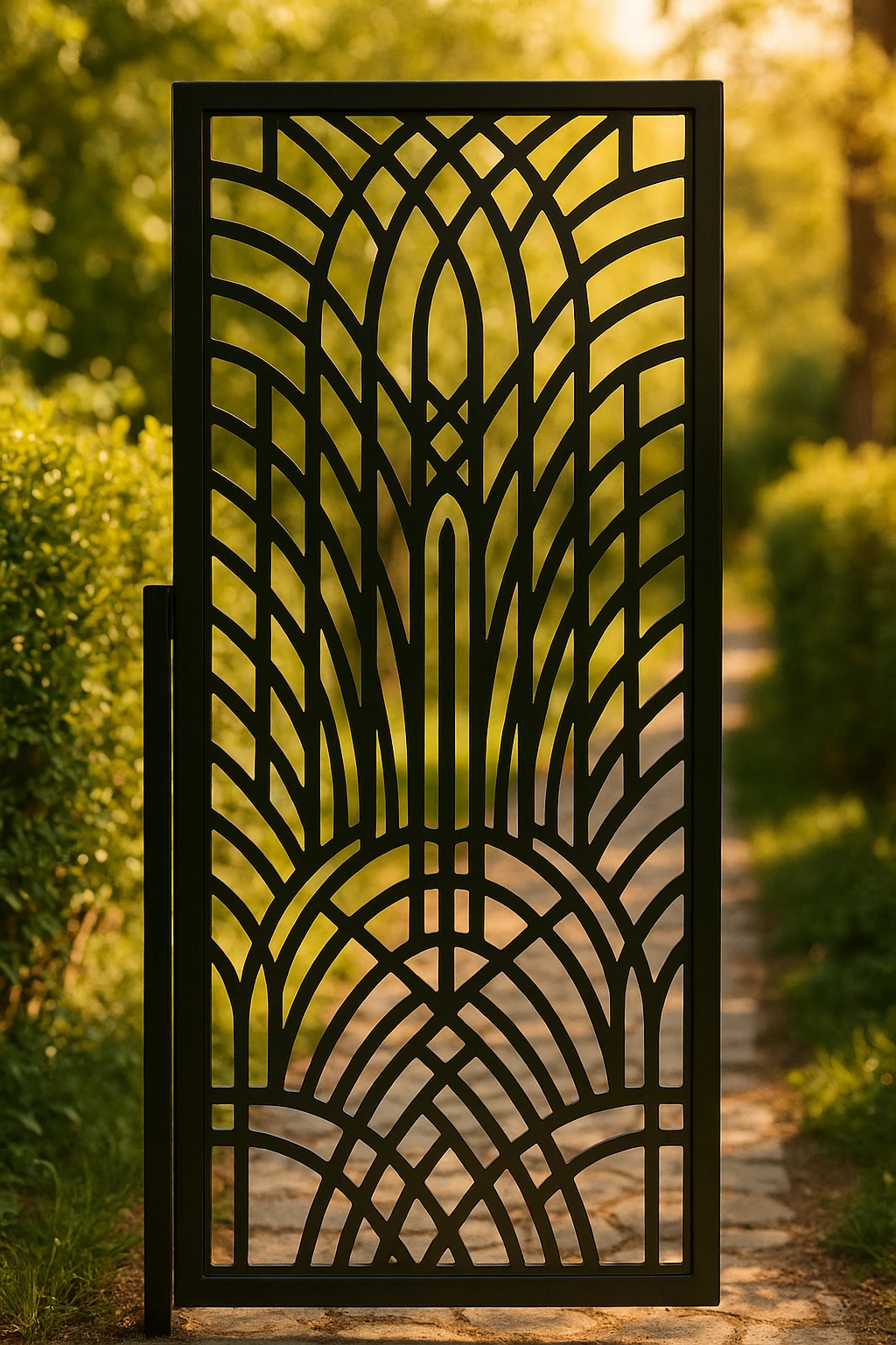 Geometric Composition 24 — Fiber Laser DXF for Garden Divider