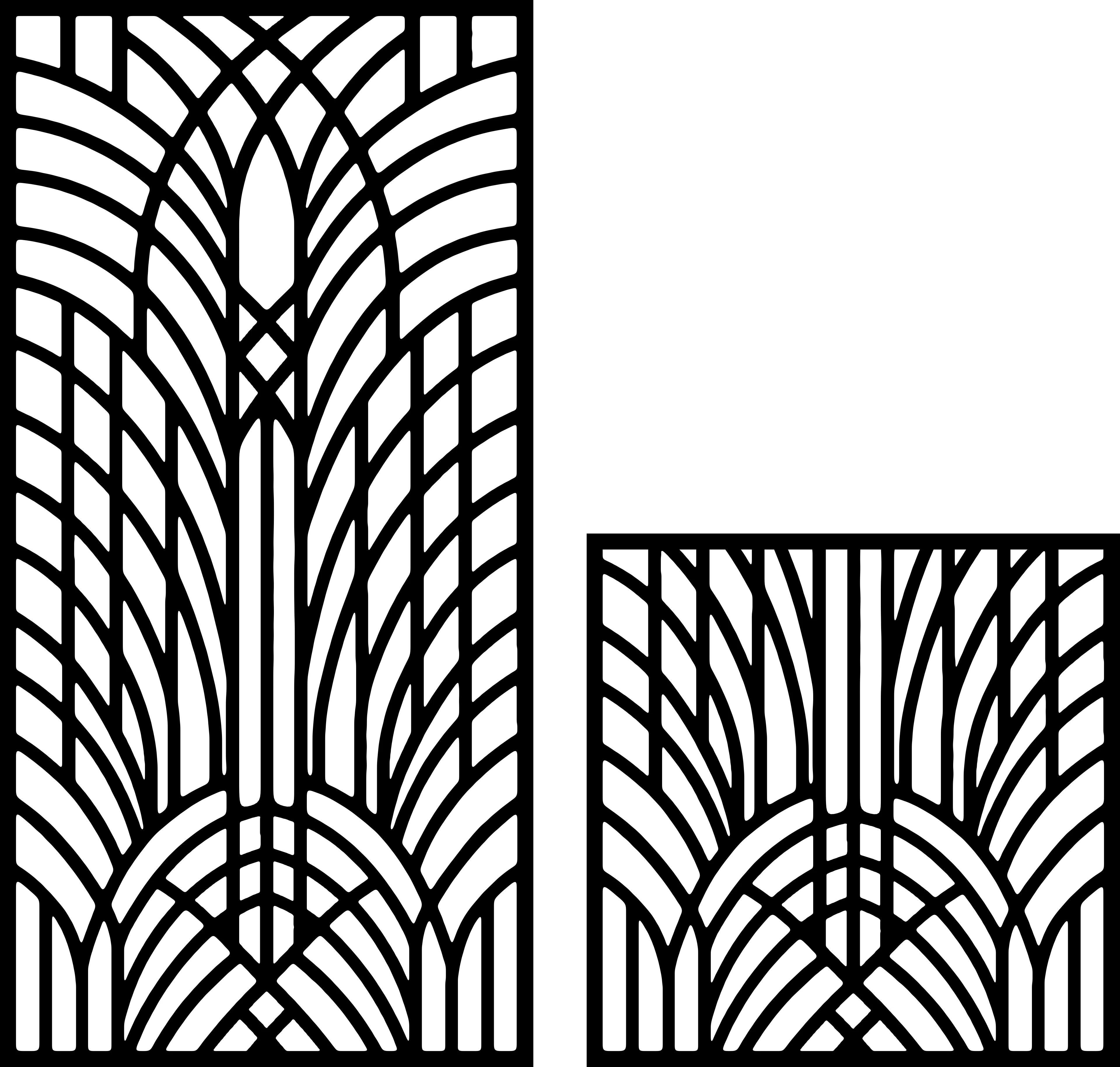Geometric Composition 24 — Fiber Laser DXF for Garden Divider