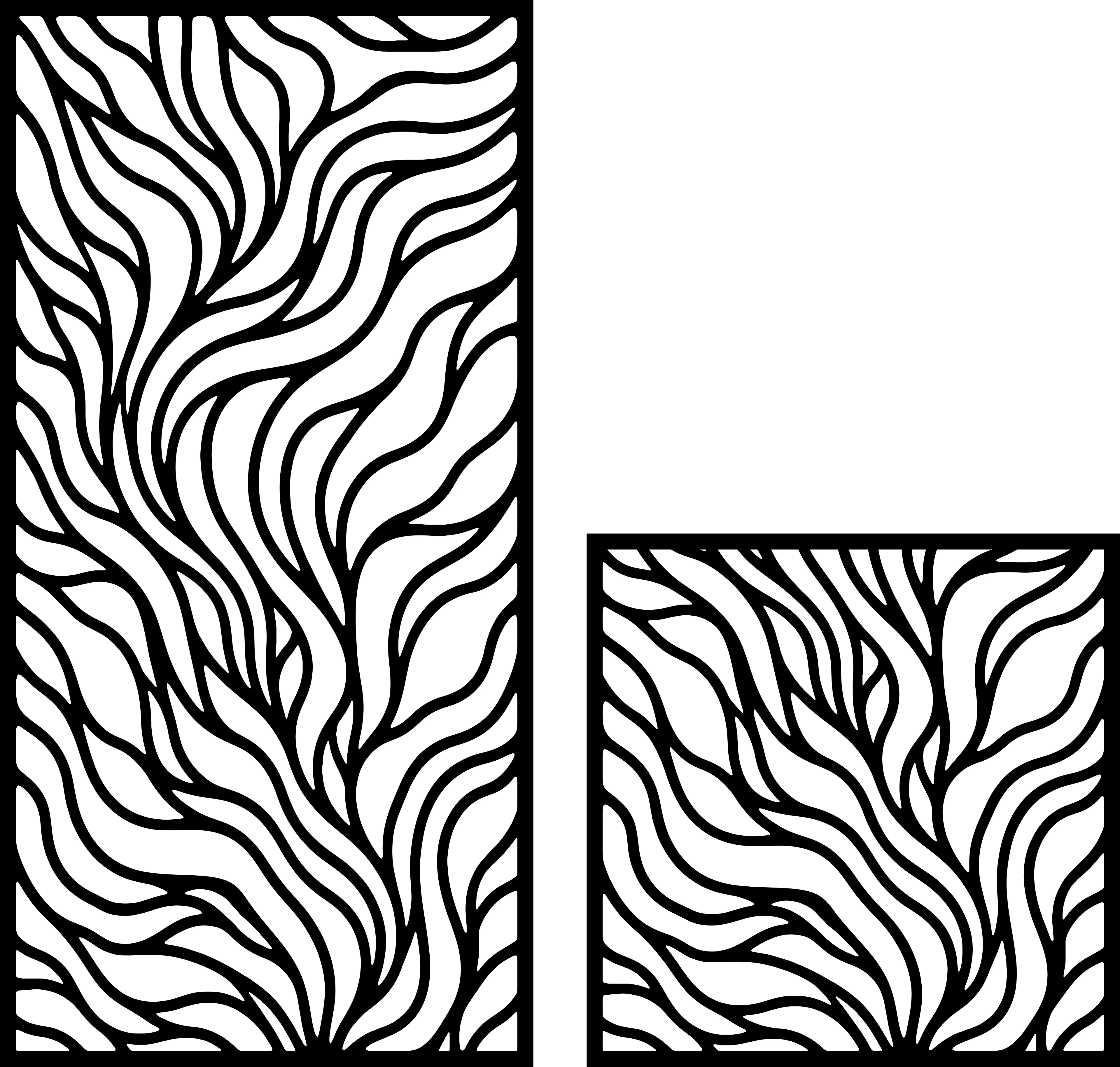 Layered Abstract Cut 27 — Fiber Laser DXF for Balcony Railing Infill