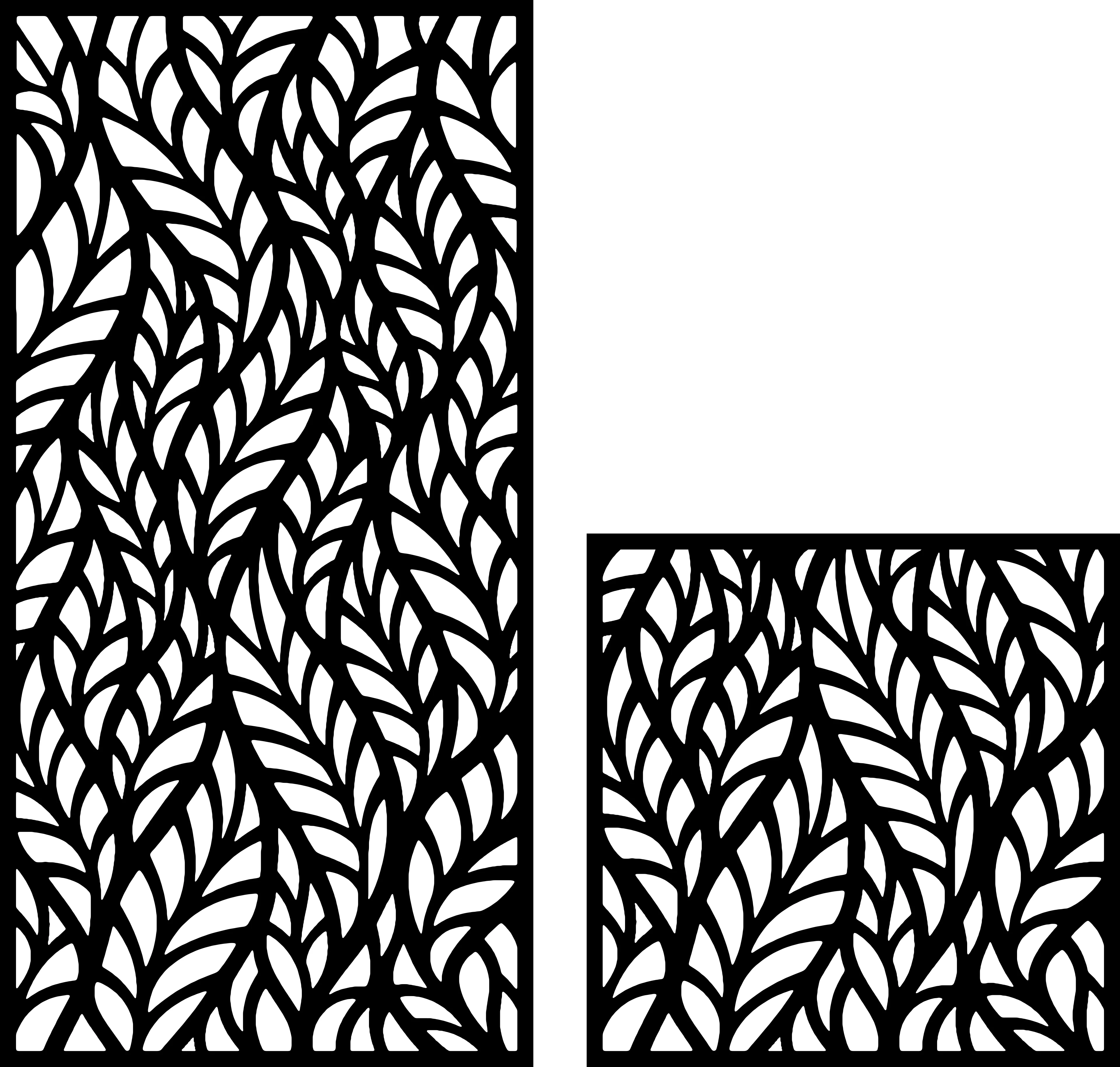 Botanical Wall Panel 01 — Fiber Laser DXF for Greenhouse Insert