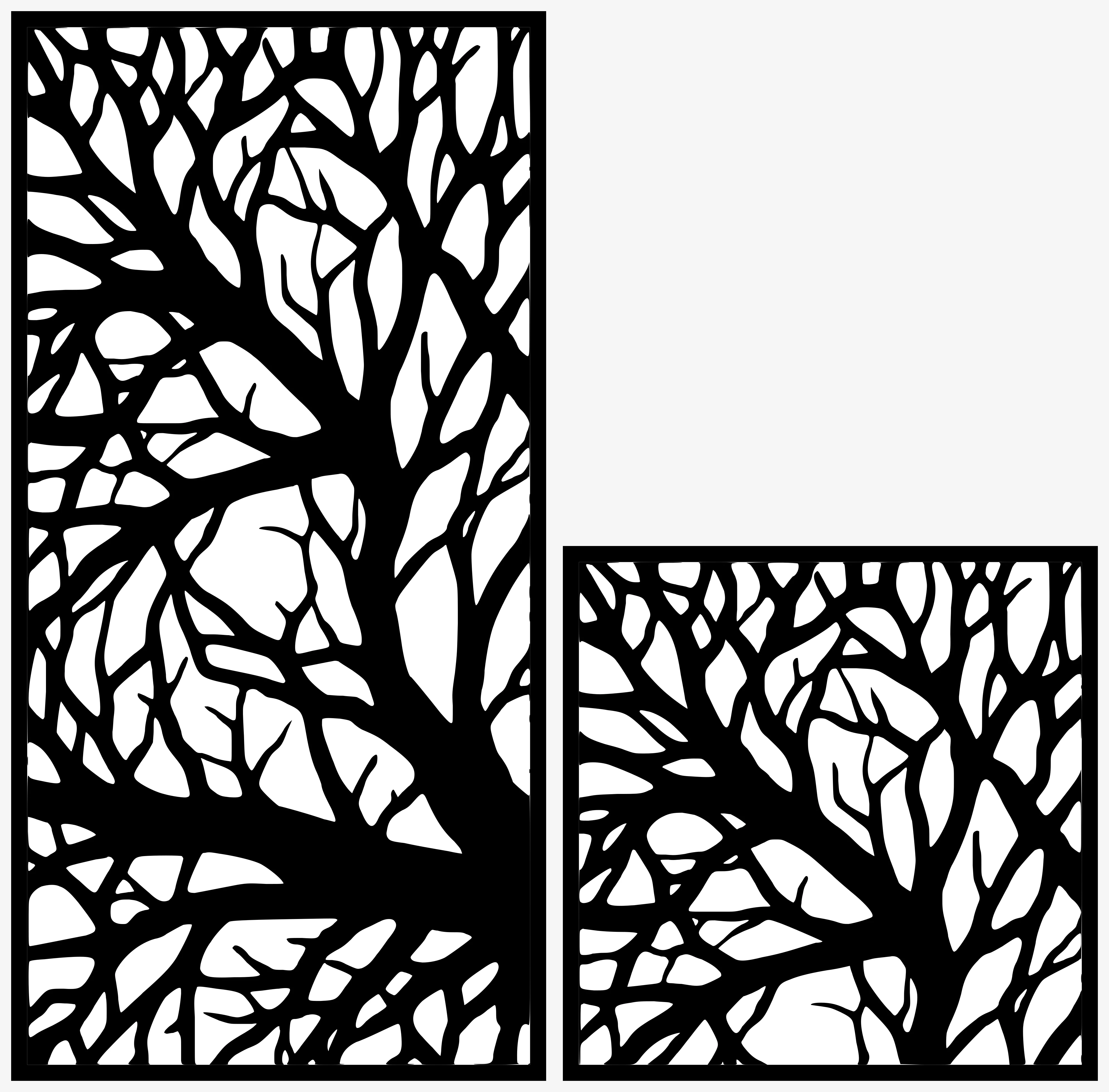 Foliage Screen 04 — Fiber Laser DXF for Garden Privacy Screen
