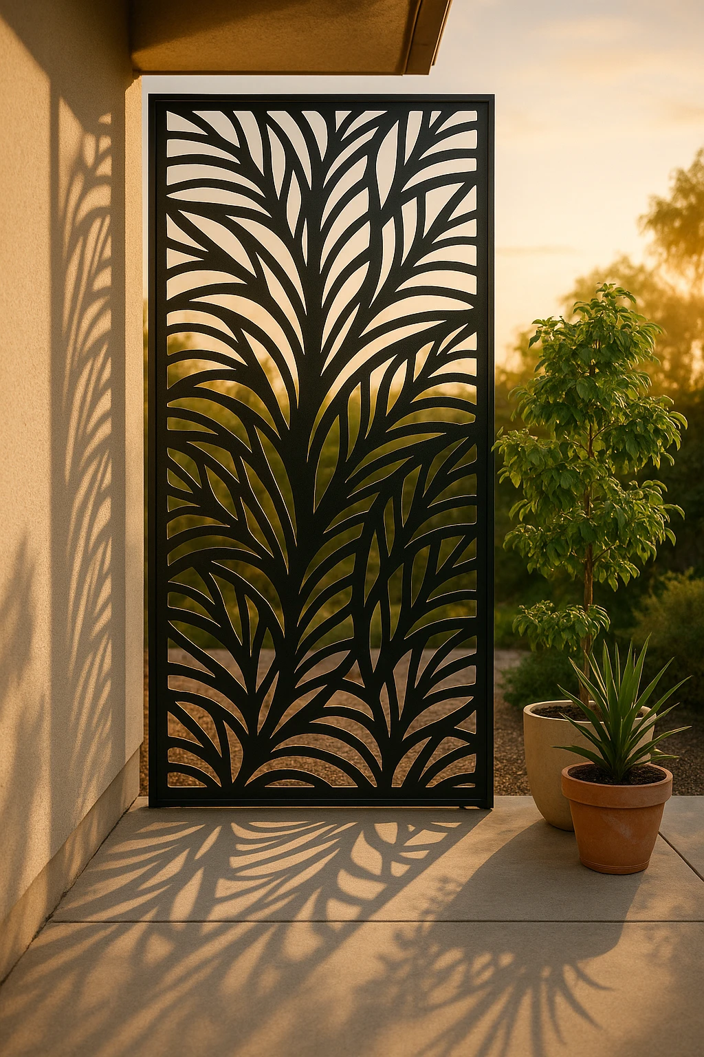 Floral Privacy Screen 09 — Fiber Laser DXF for Room Divider