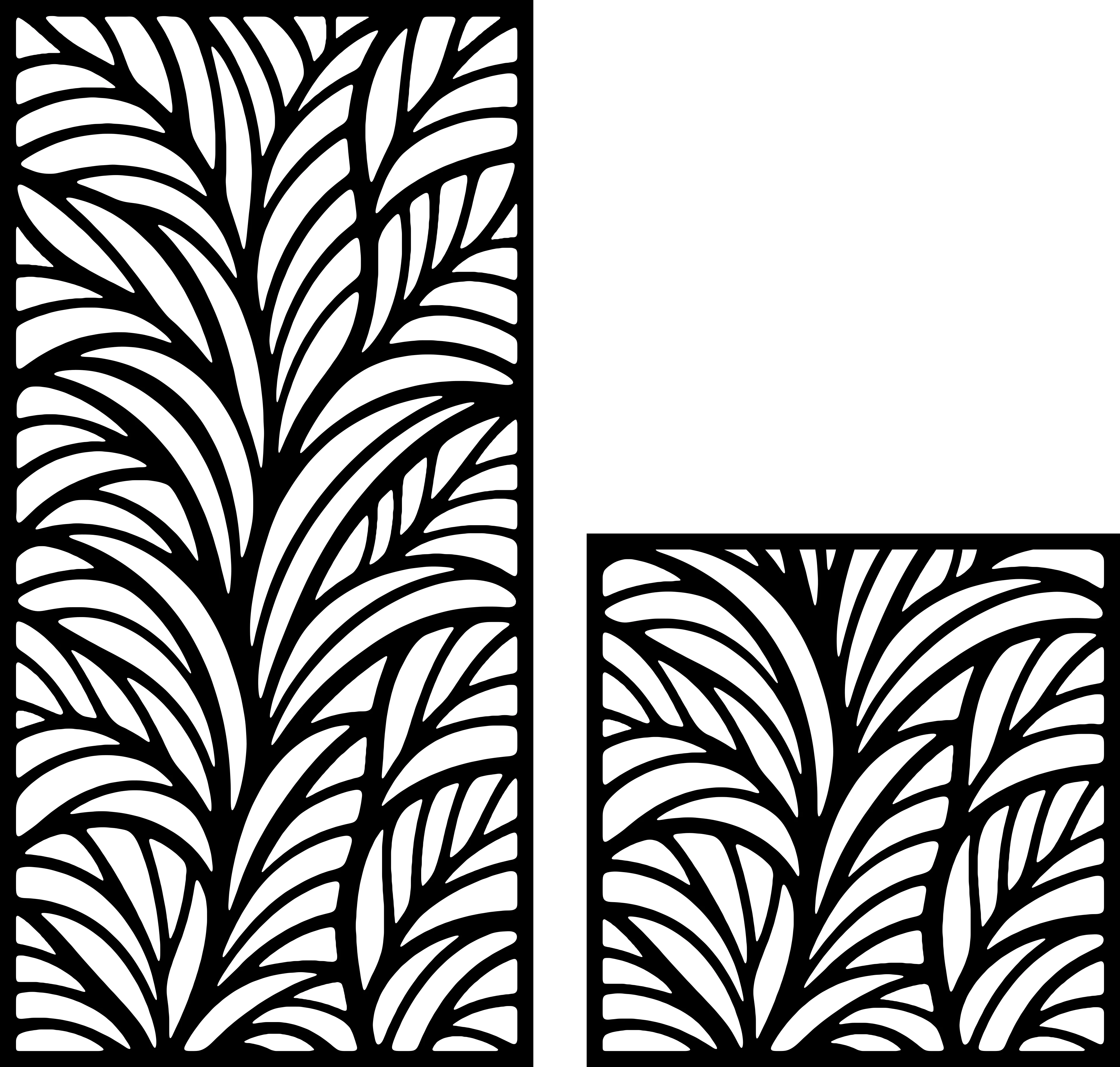 Floral Privacy Screen 09 — Fiber Laser DXF for Room Divider