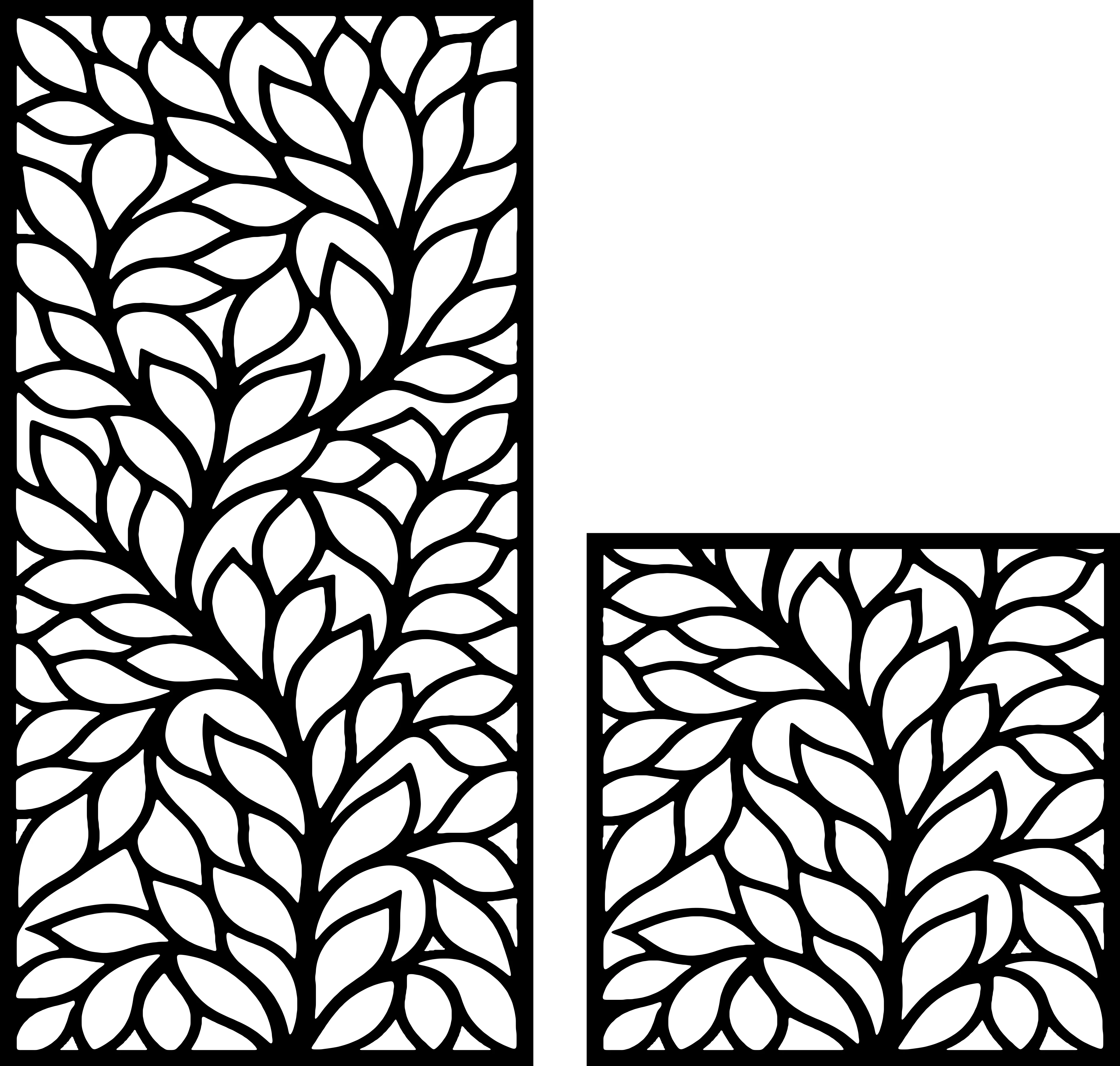 Branching Botanical 12 — Fiber Laser DXF for Outdoor Living Panel