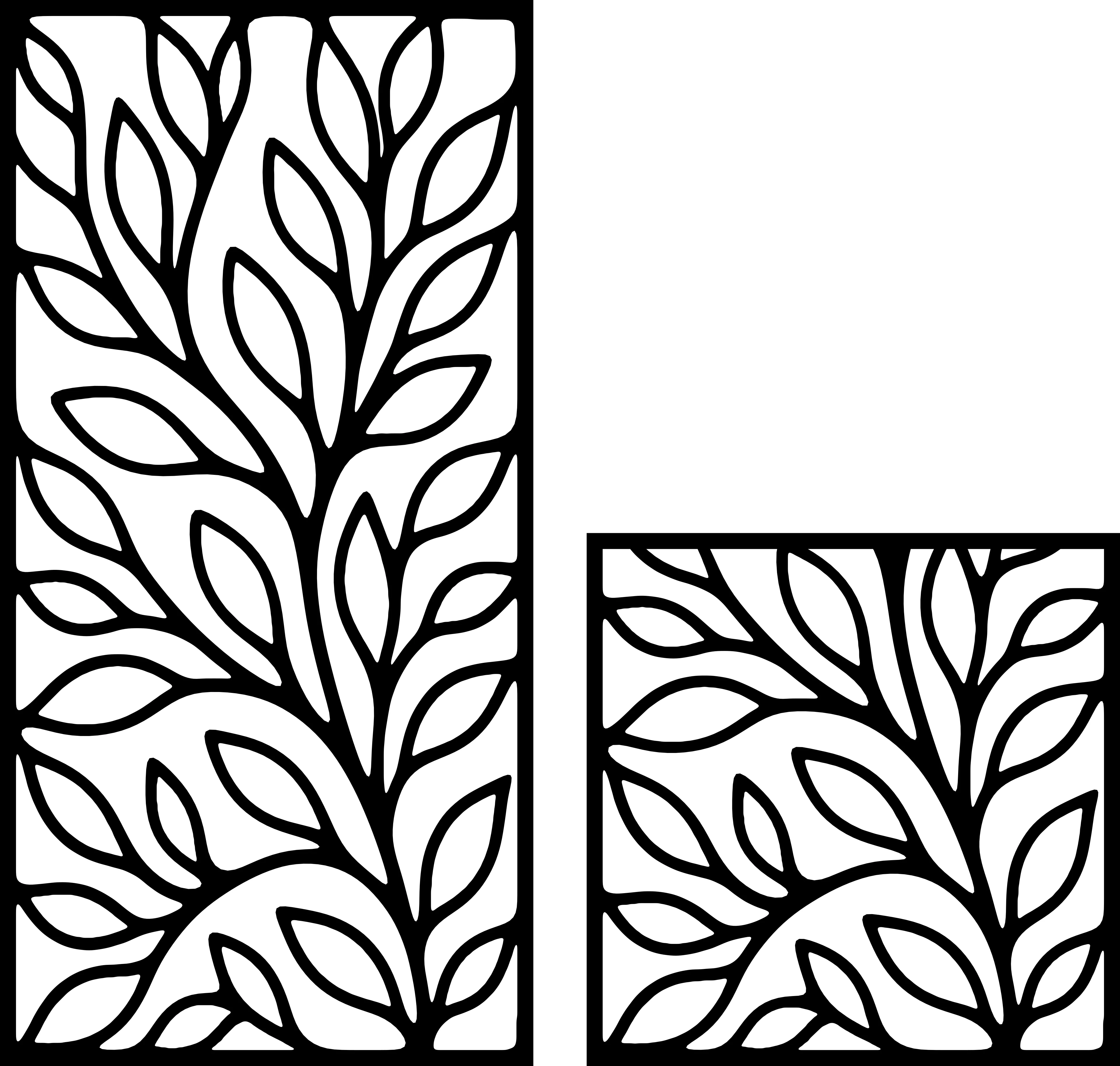 Foliage Screen 13 — Fiber Laser DXF for Garden Privacy Screen