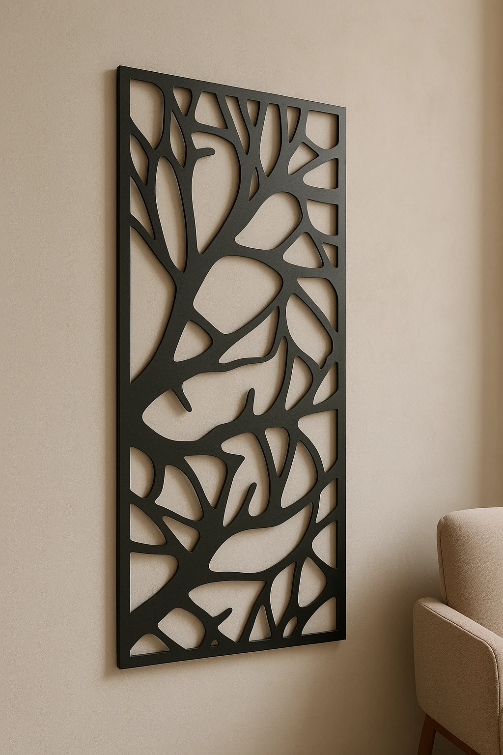 Botanical Pattern 14 — Fiber Laser DXF for Indoor Plant Wall