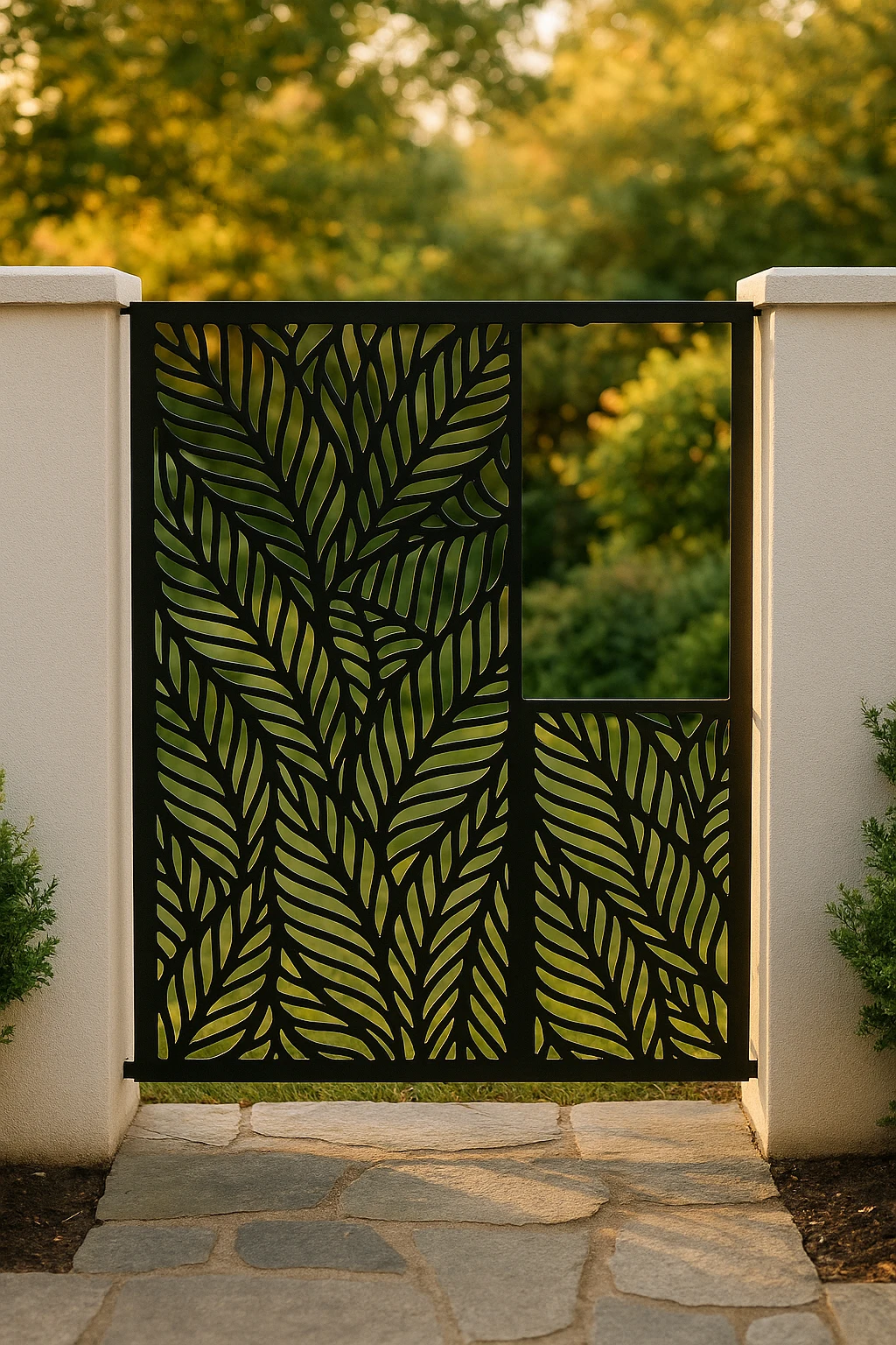 Vine & Leaf Design 17 — Fiber Laser DXF for Patio Side Screen