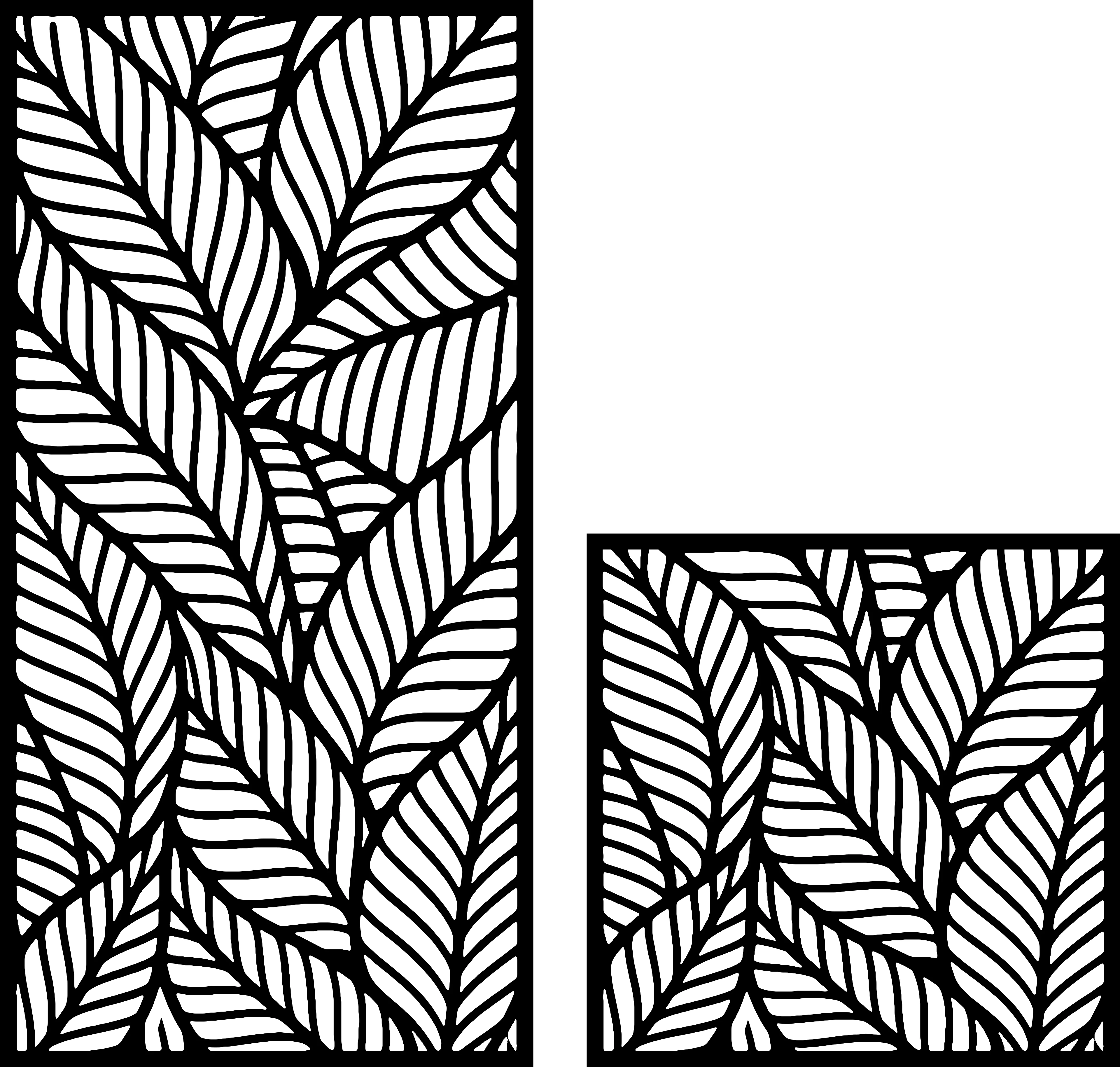 Vine & Leaf Design 17 — Fiber Laser DXF for Patio Side Screen