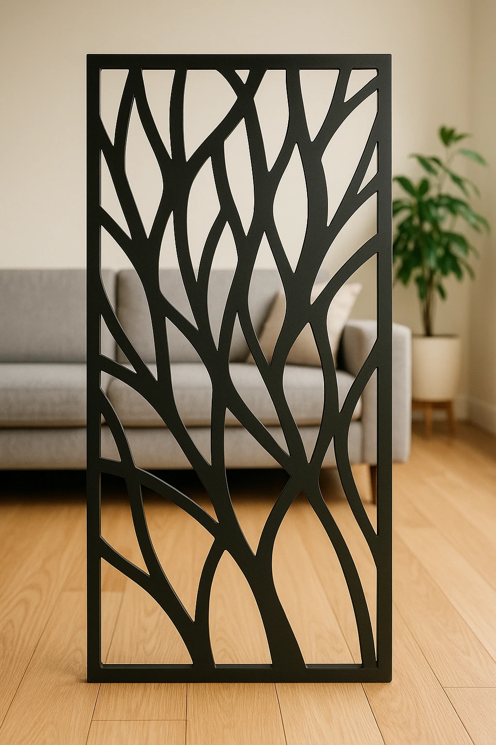 Floral Privacy Screen 18 — Fiber Laser DXF for Room Divider