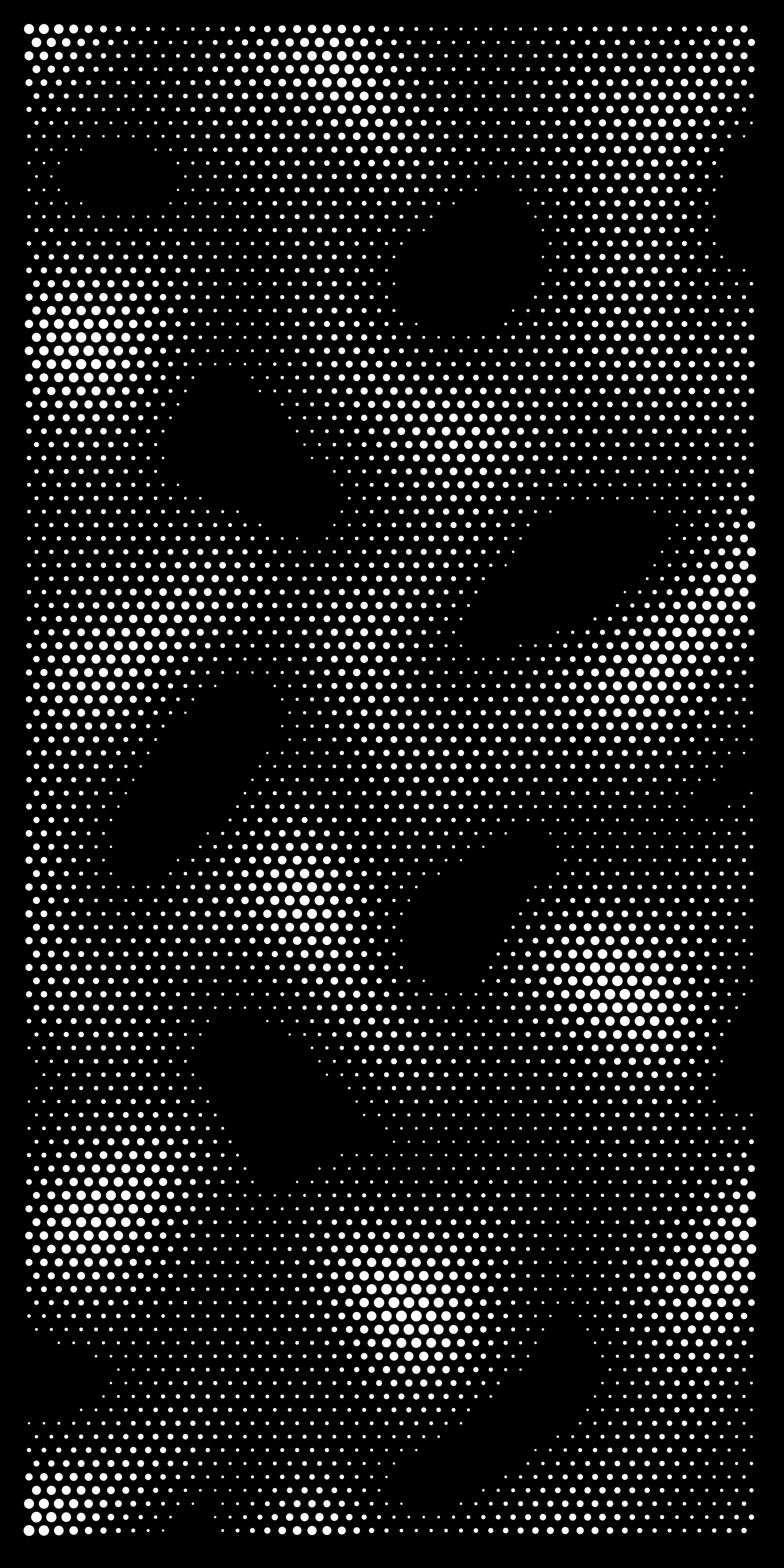 Special Halftone Composition 18 — Fiber Laser DXF for Gallery Backlit Installation