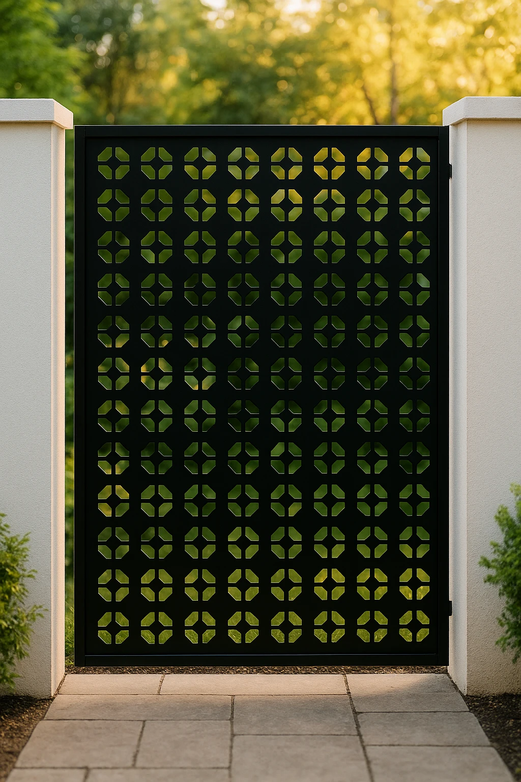 Repeating Geometric Module 04 — Fiber Laser DXF for Interior Room Divider