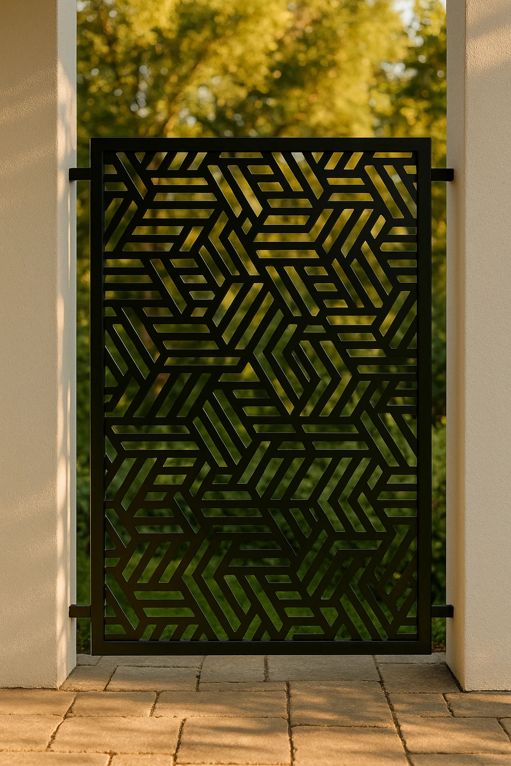 Hex & Triangle Panel 10 — Fiber Laser DXF for Pergola Side Panel