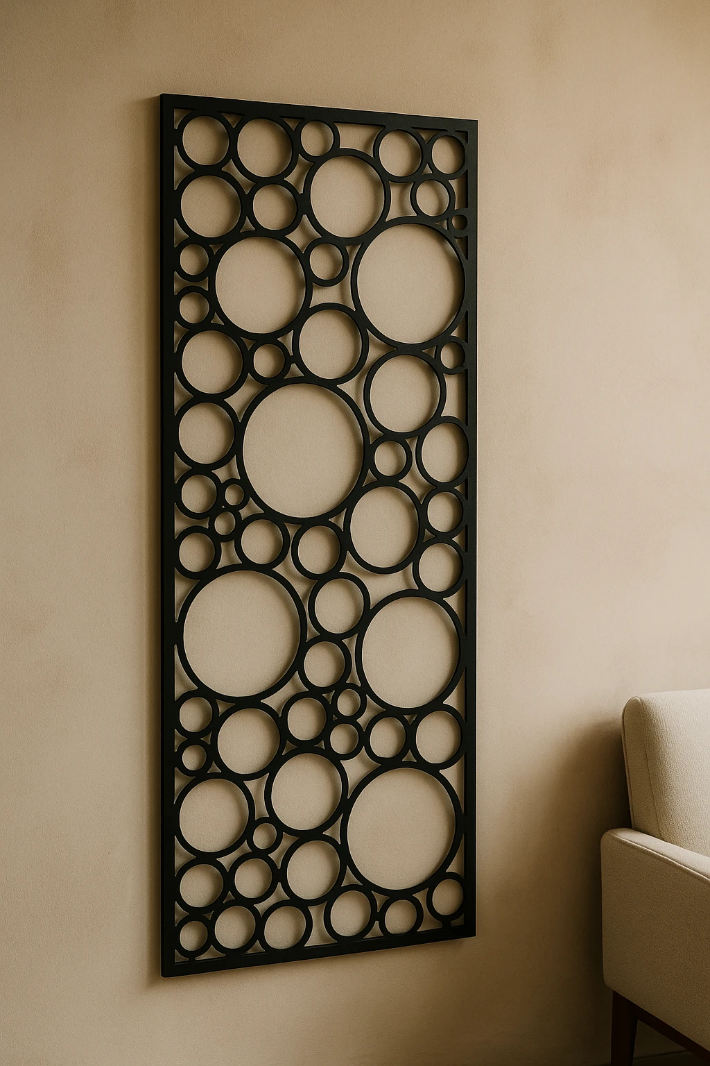 Geometric Privacy Screen 19 — Fiber Laser DXF for Pergola Side Panel