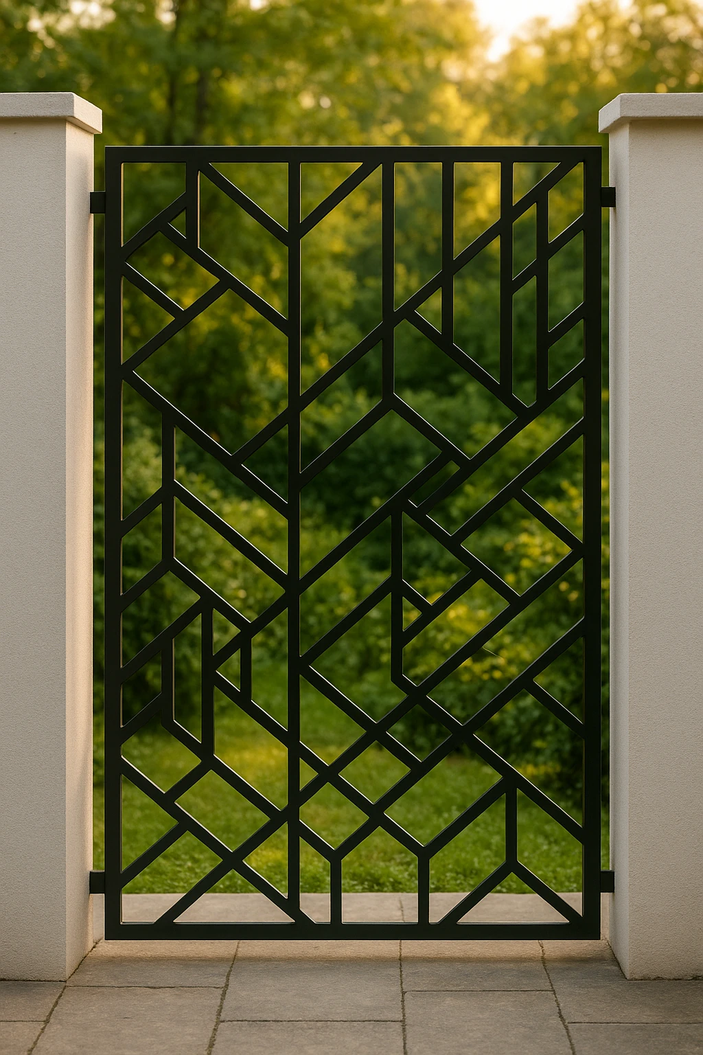 Repeating Geometric Module 22 — Fiber Laser DXF for Interior Room Divider