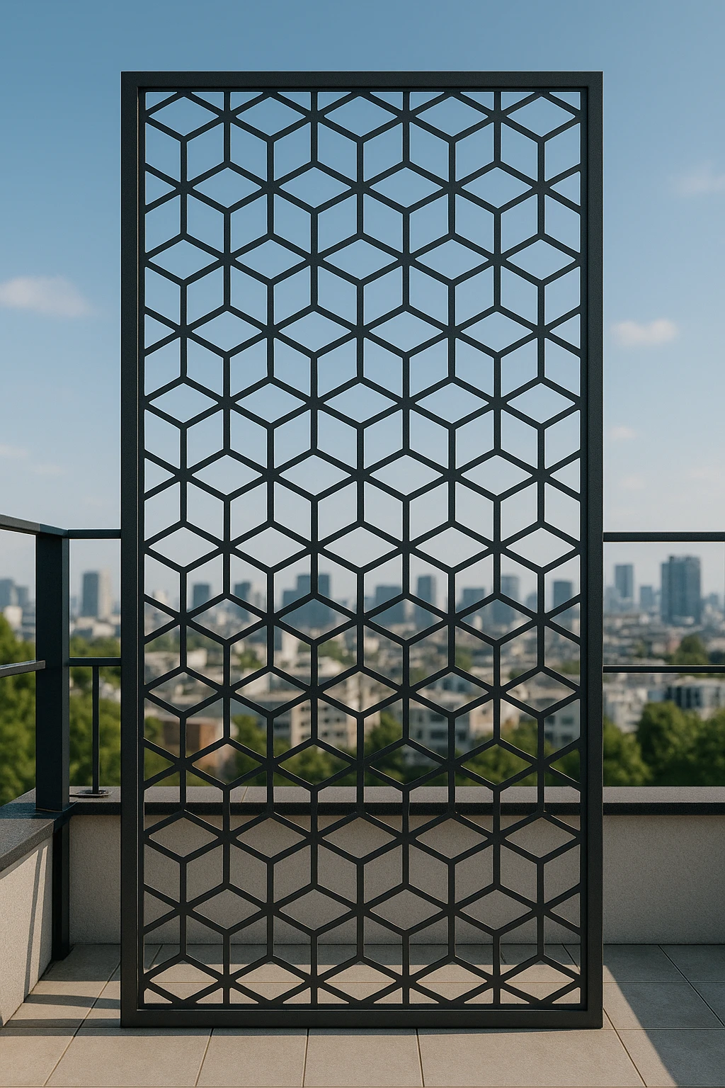 Modular Pattern 24 — Fiber Laser DXF for Modern Privacy Screen