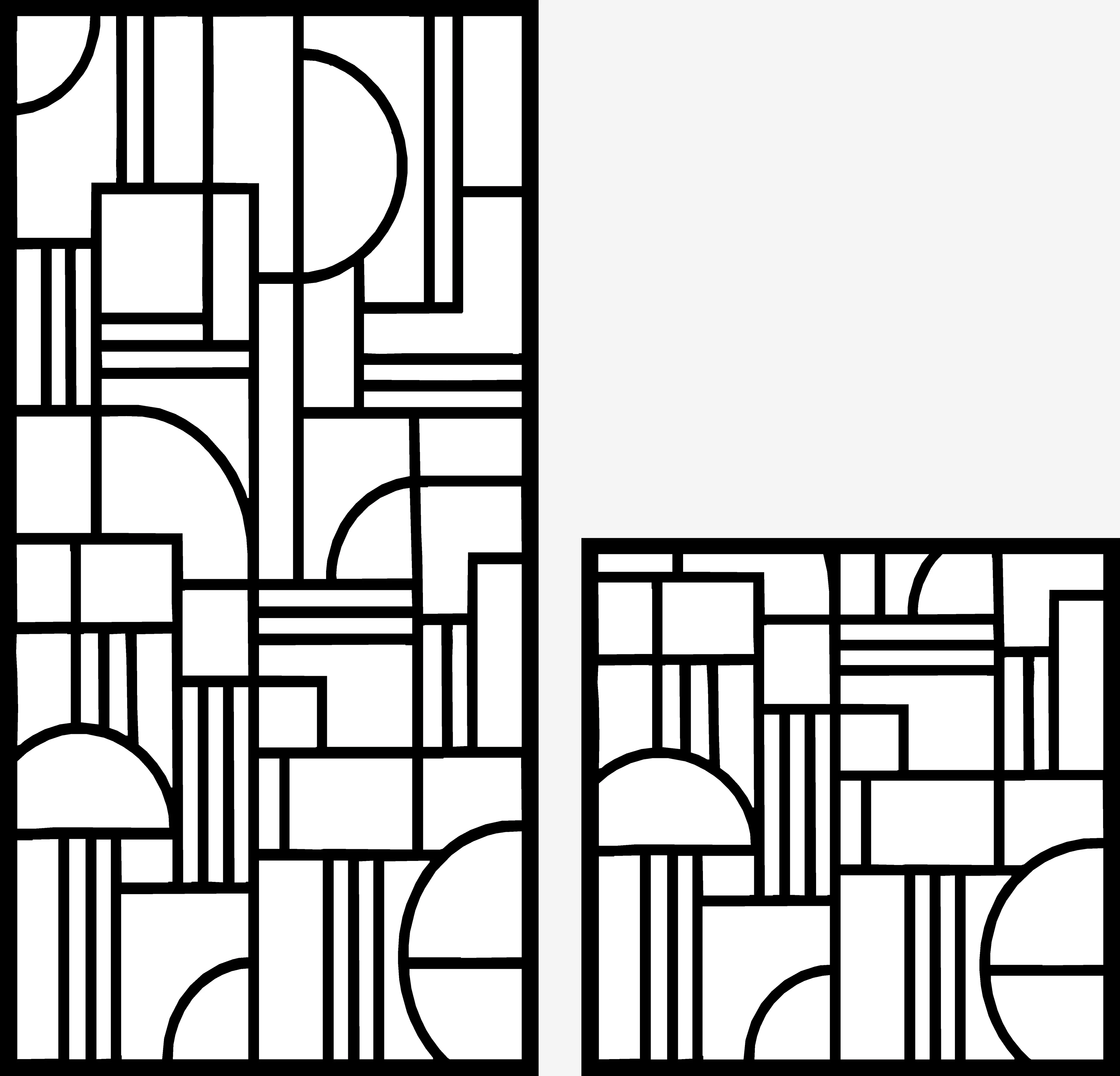 Geometric Composition 25 — Fiber Laser DXF for Garden Divider