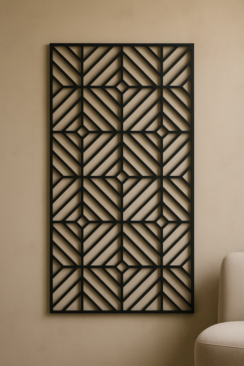 Repeating Geometric Module 31 — Fiber Laser DXF for Interior Room Divider