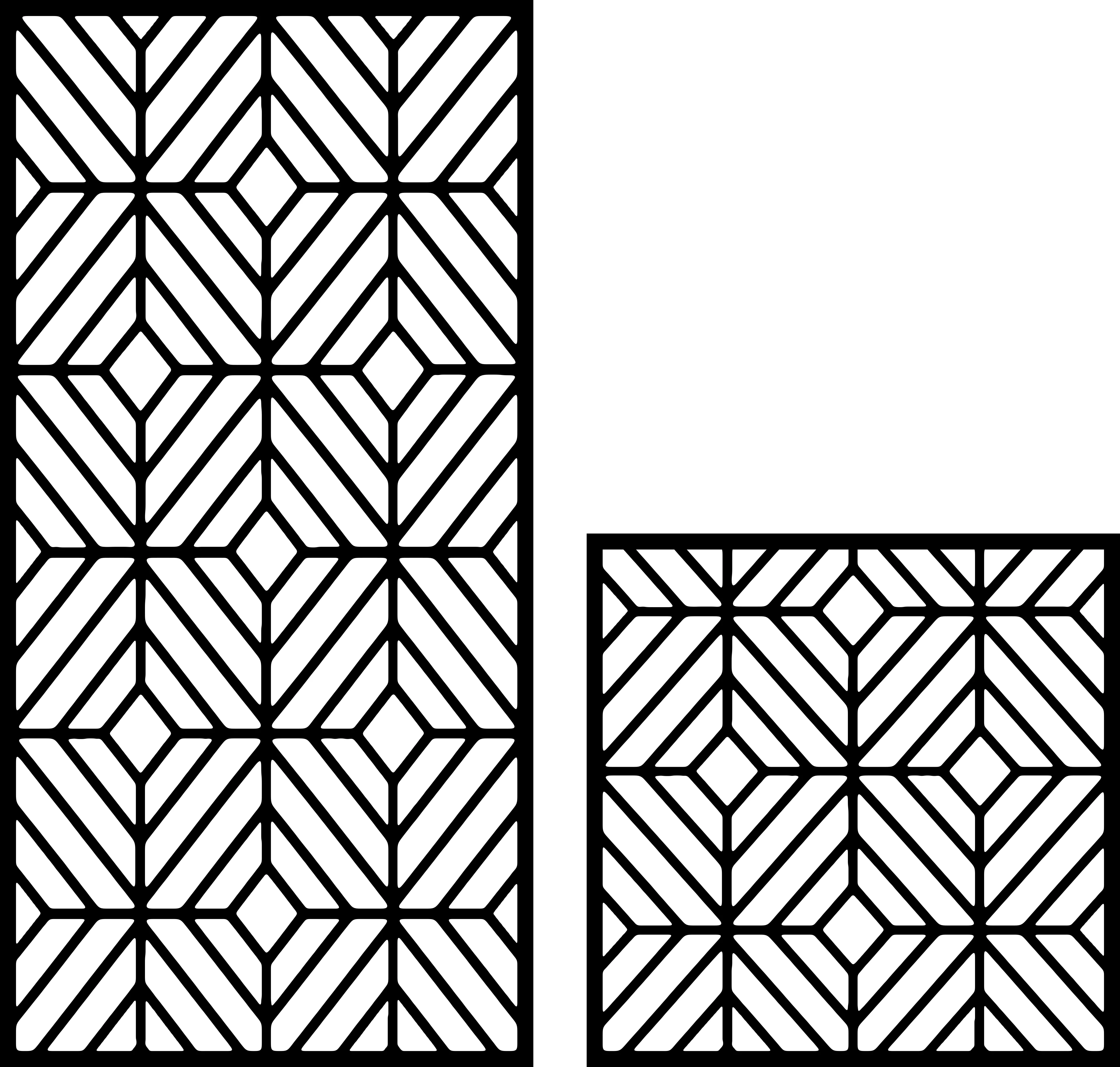 Repeating Geometric Module 31 — Fiber Laser DXF for Interior Room Divider